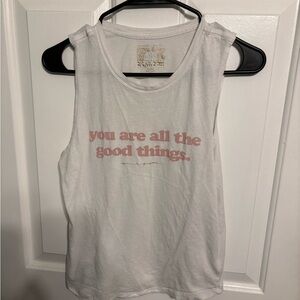 Spiritual Gangster White Tank with Gold Accents